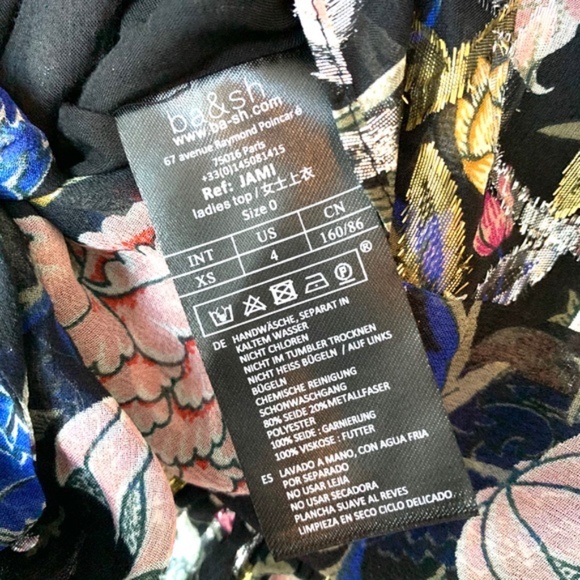 BA&SH Jami Metallic Floral Silk Tie-back T… - Picture 5 of 7